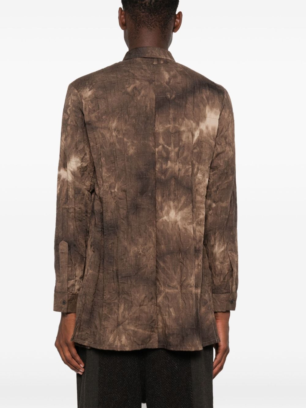 Shop Chiahung Su Tie-dye Shirt In Brown