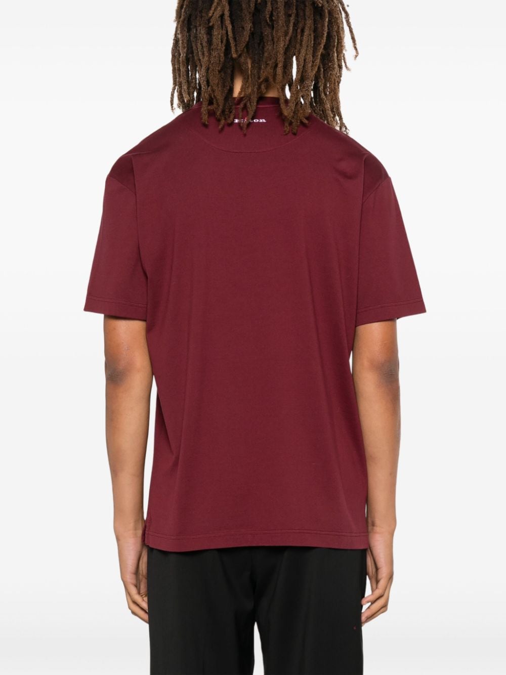 Shop Kiton Logo-embroidered T-shirt In Red