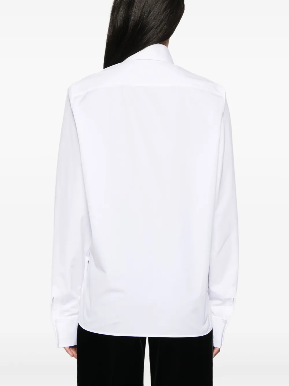 Shop Saint Laurent Cassandre-embroidered Shirt In White