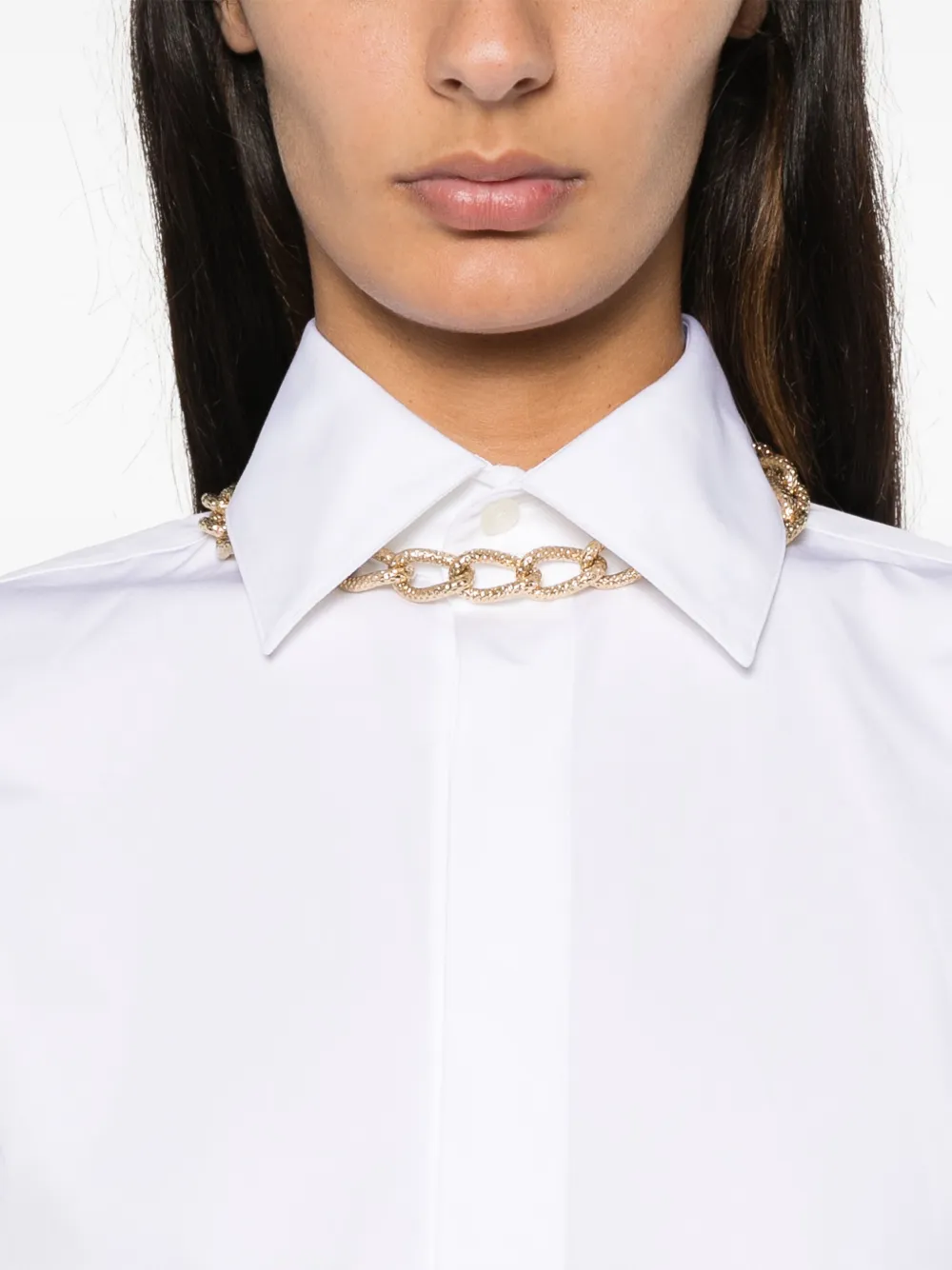 Shop Saint Laurent Cassandre-embroidered Shirt In White