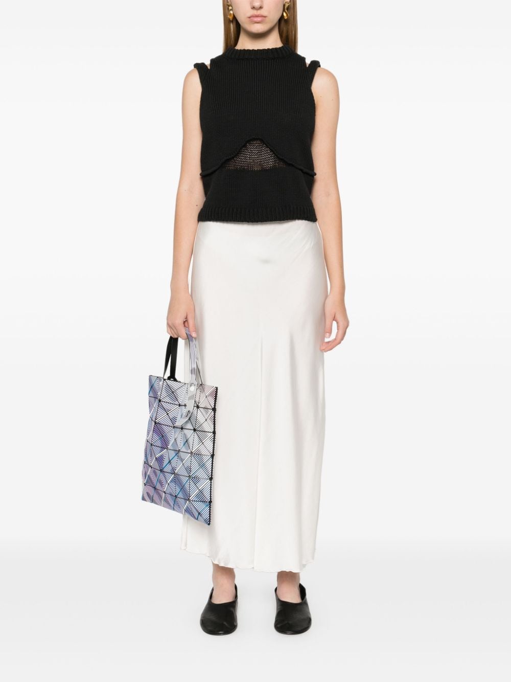 Shop Avant Toi Satin Skirt In White