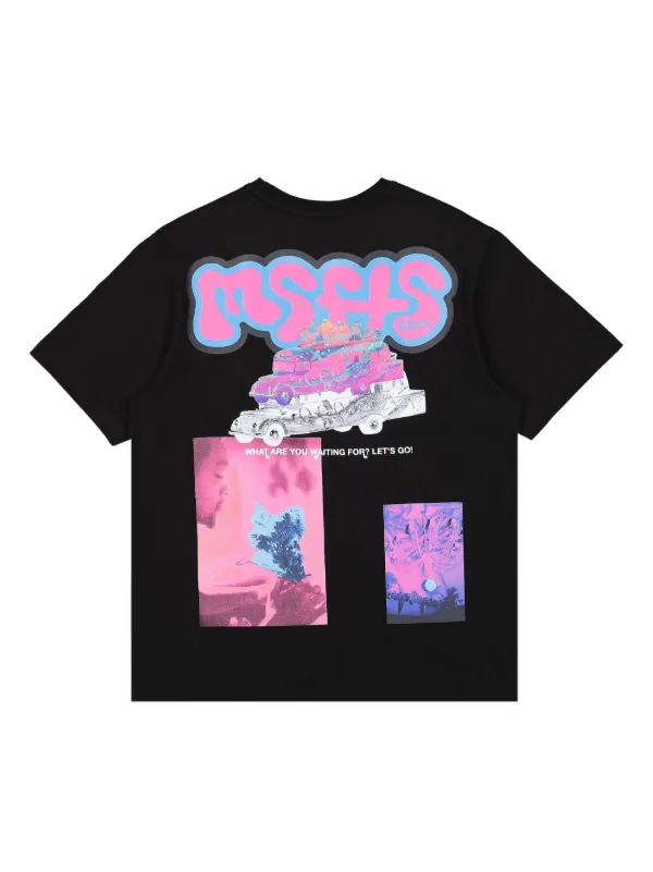 MSFTSrep graphic-print Cotton t-shirt | Black | FARFETCH