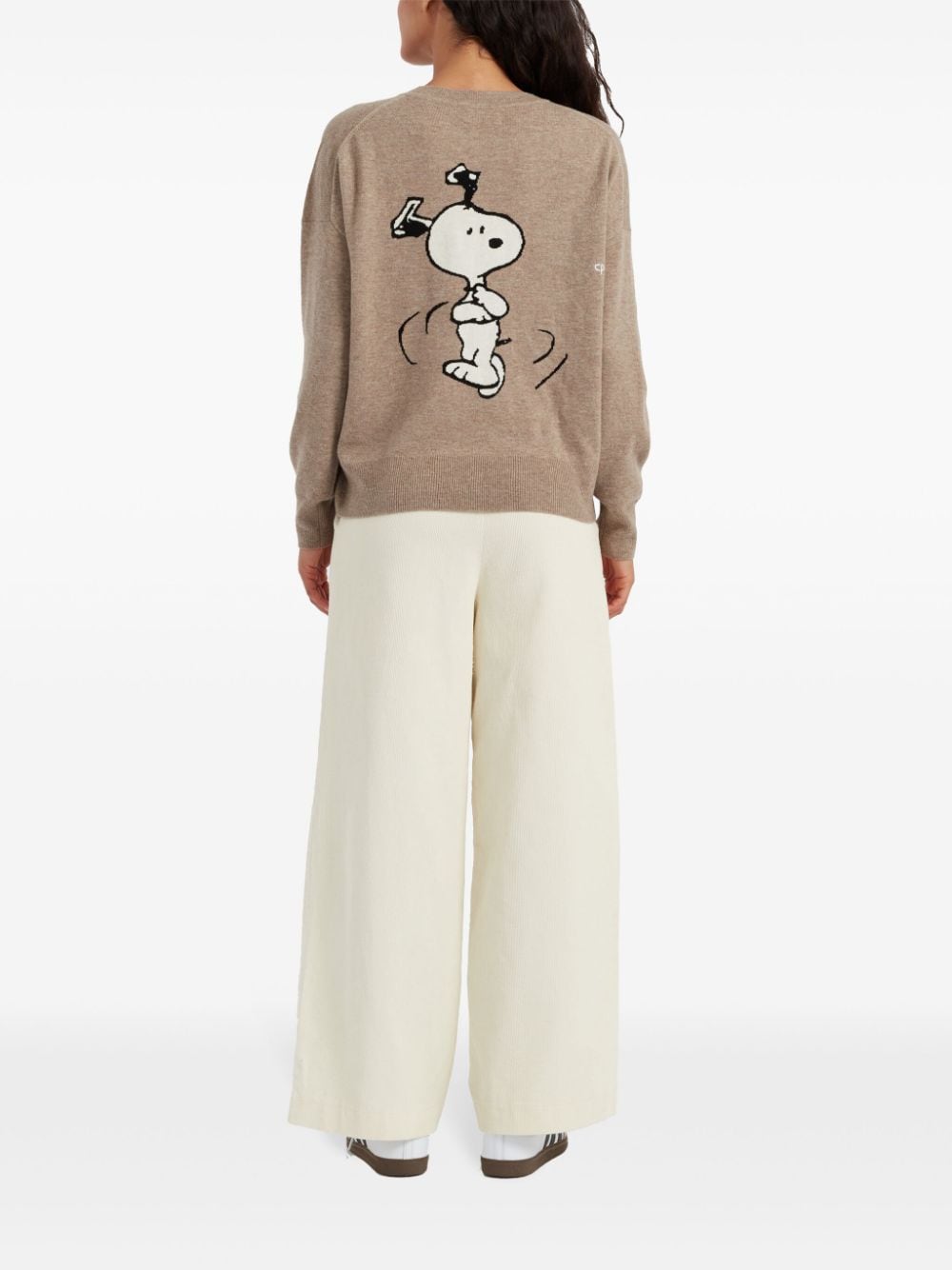 Shop Chinti & Parker Handstand Snoopy Jumper In Nude