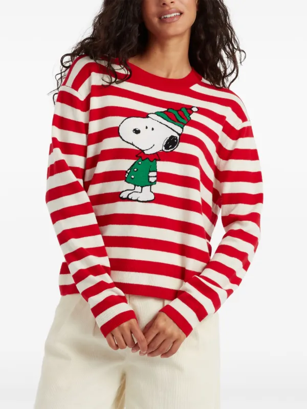 Chinti Parker Snoopy Christmas Elf Sweater Red