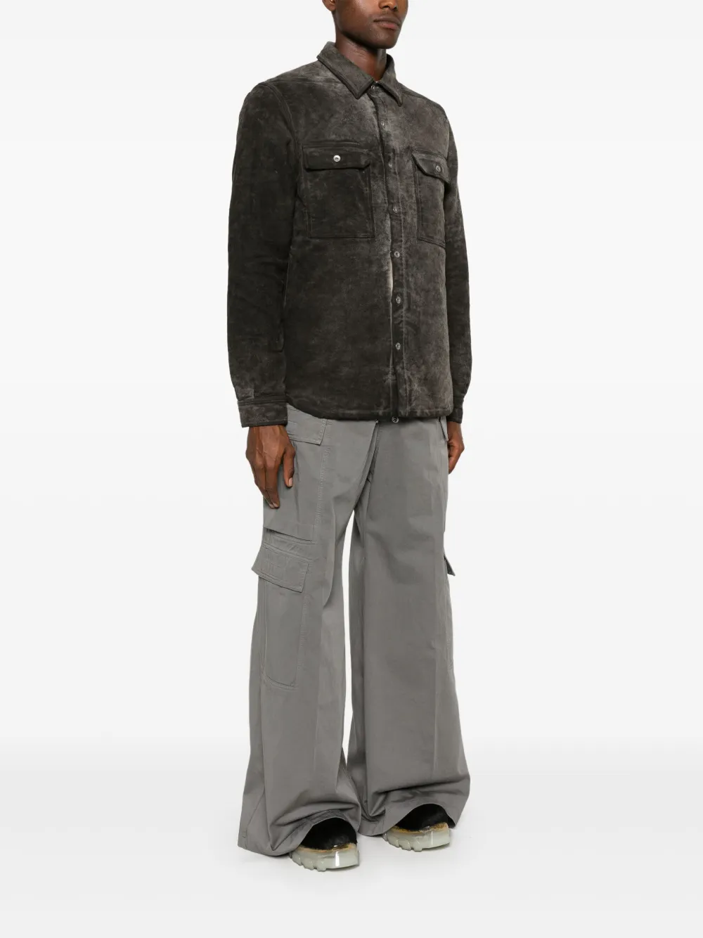 Rick Owens DRKSHDW Gewatteerd shirtjack Grijs
