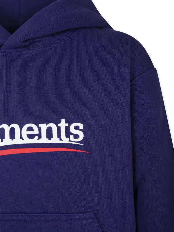 VETEMENTS ロゴ パーカー | ブルー | FARFETCH JP
