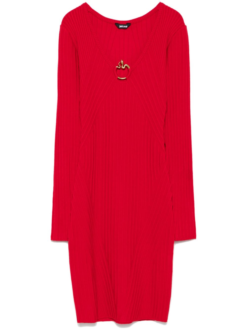 Just Cavalli ribbed-knit mini dress - Red