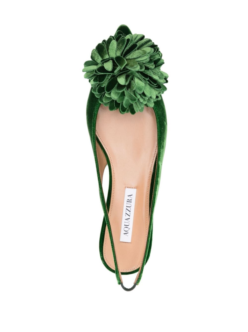 Shop Aquazzura Couturier Slingback Ballet Flats In Green