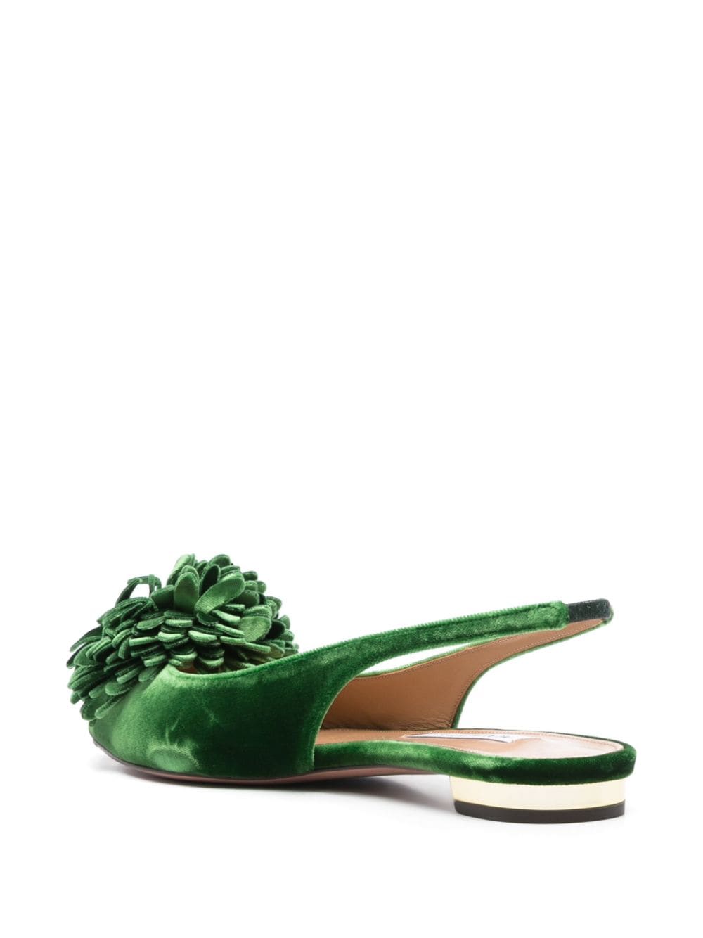 Shop Aquazzura Couturier Slingback Ballet Flats In Green