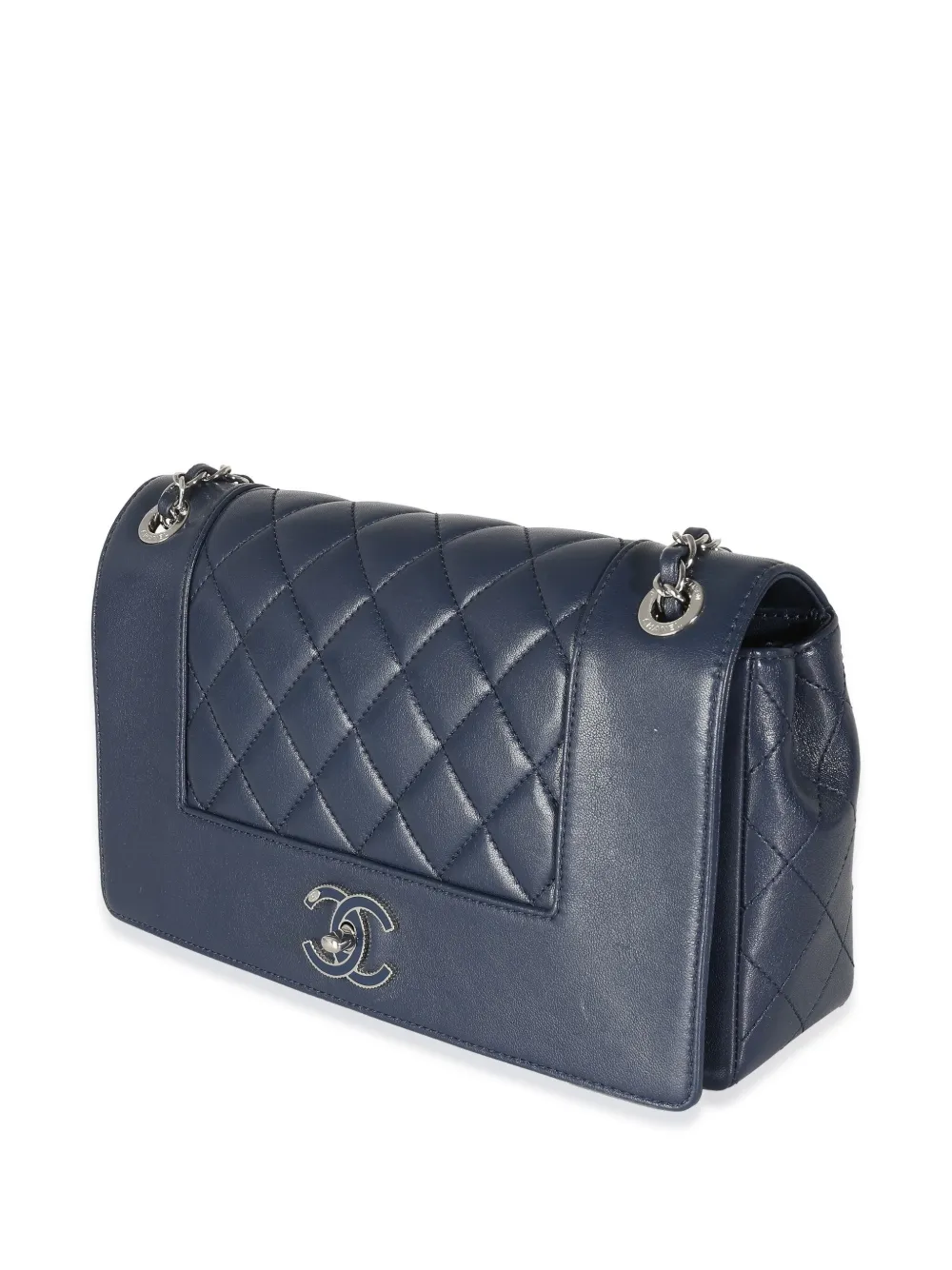 Pre-owned Chanel Large Mademoiselle Shoulder Bag In Blue
