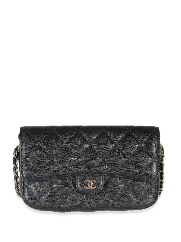 CHANEL シャネル ブラック キルティング ケース CHANEL Pre-Owned キルティング スマホケース | ブラック