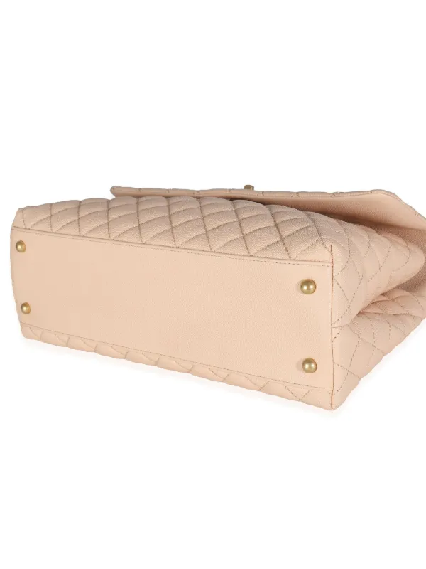 CHANEL Pre-Owned 2017-2018 Medium Coco Top Handle Bag Neutrals