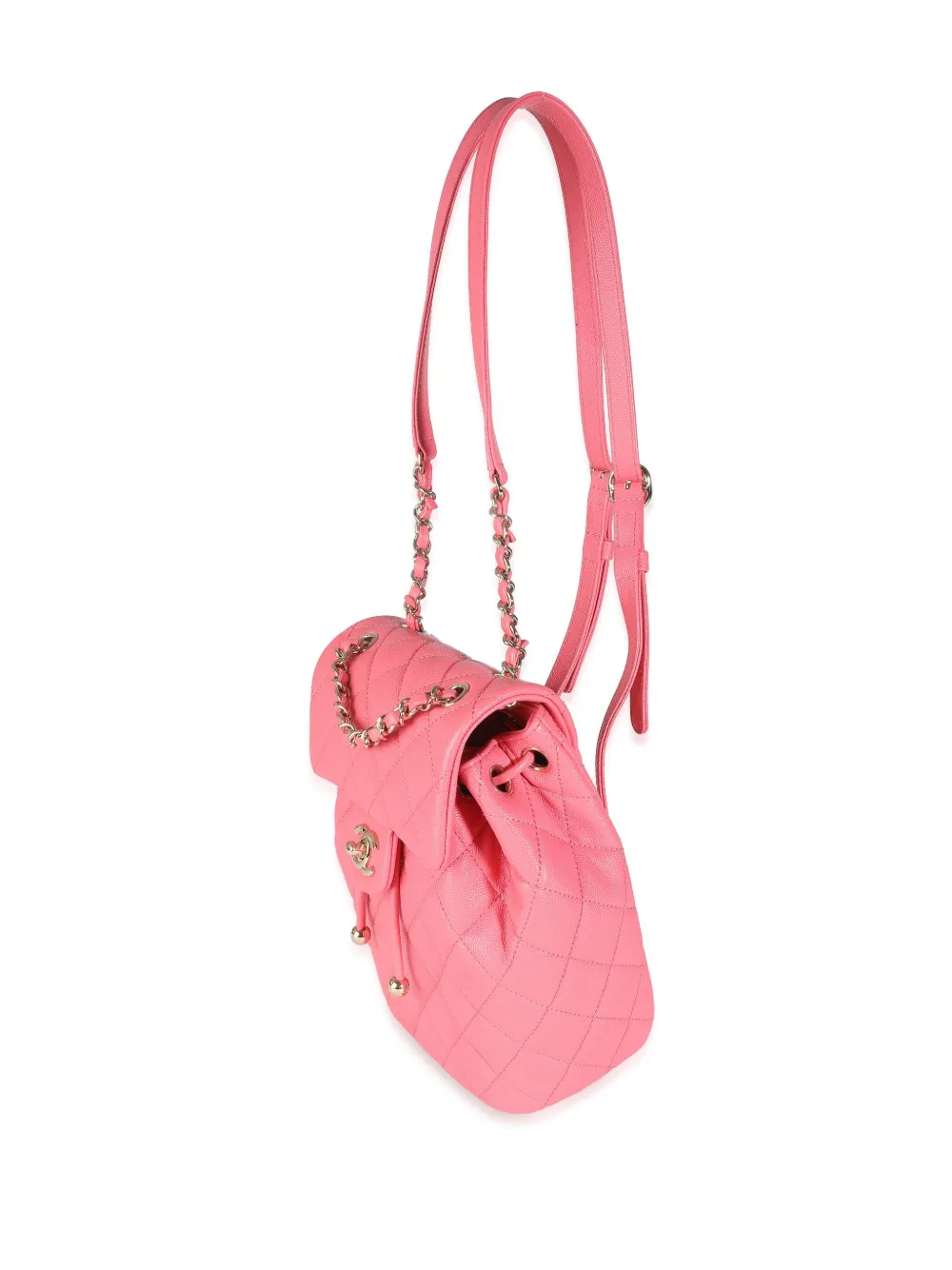 Pre-owned Chanel 2021-2023 Diamond-quilted Backpack In Pink