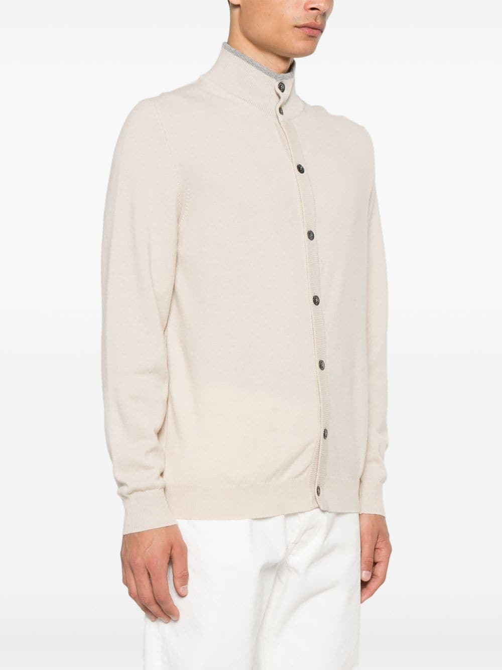 Shop Fedeli Cashmere Cardigan In Neutrals