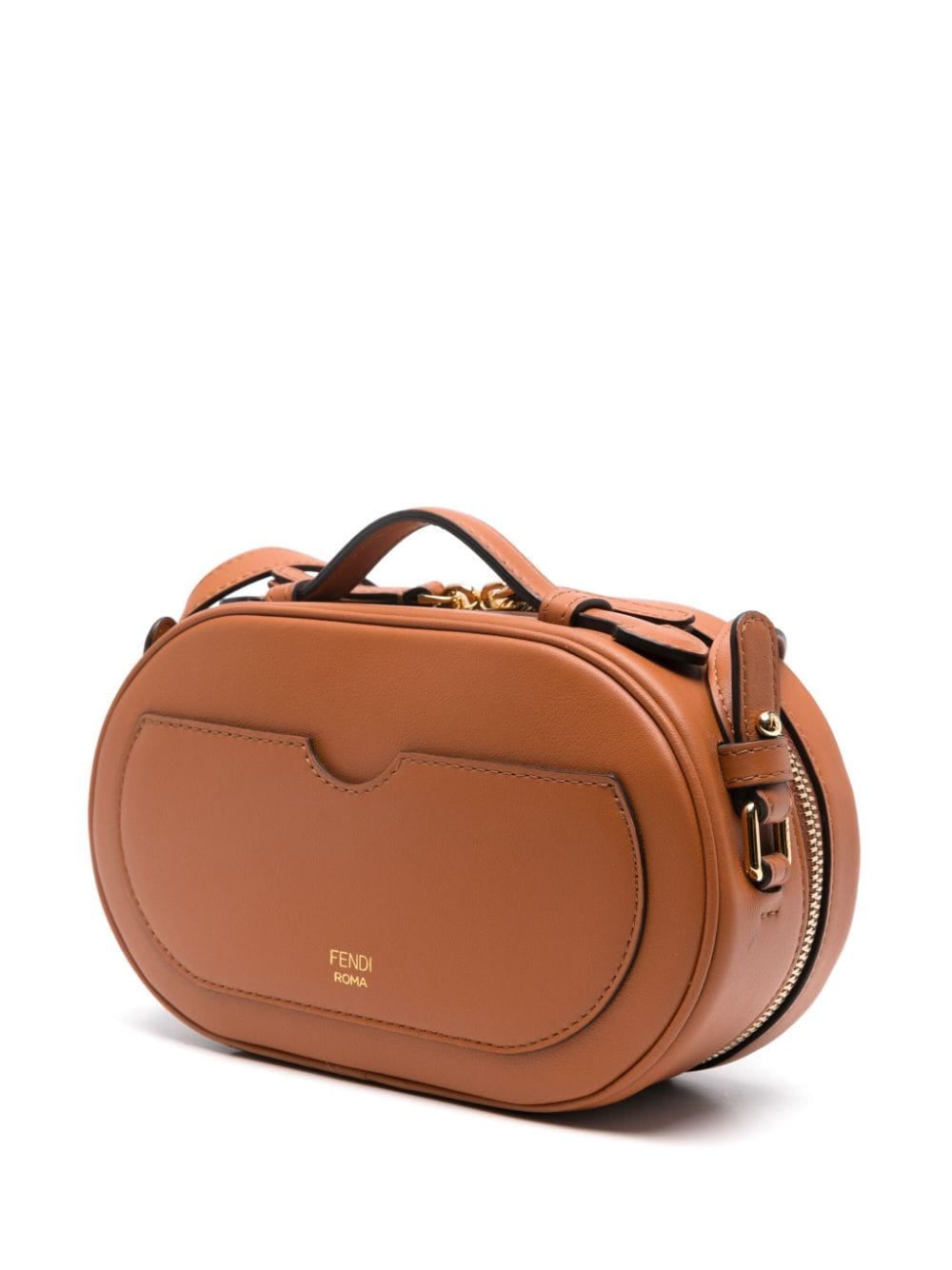 Shop Fendi Mini Camera Cross Body Bag In Brown