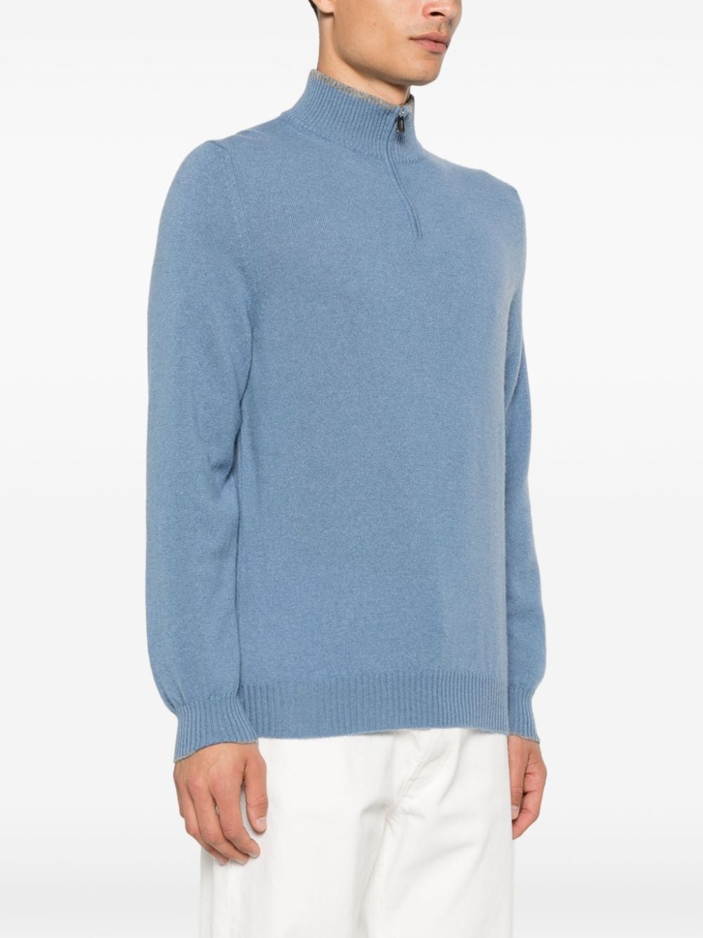 Shop Fedeli Cashmere Cardigan In Blue