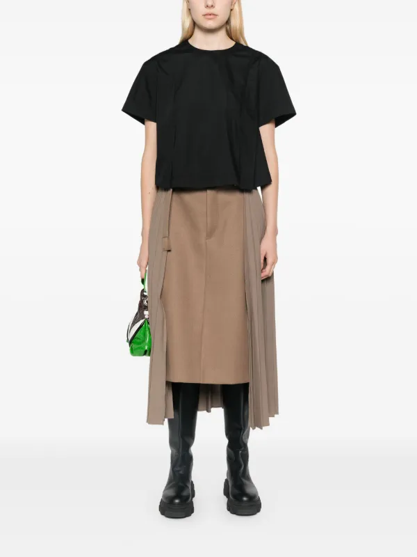 Sacai プリーツ スカート | ブラウン | FARFETCH JP