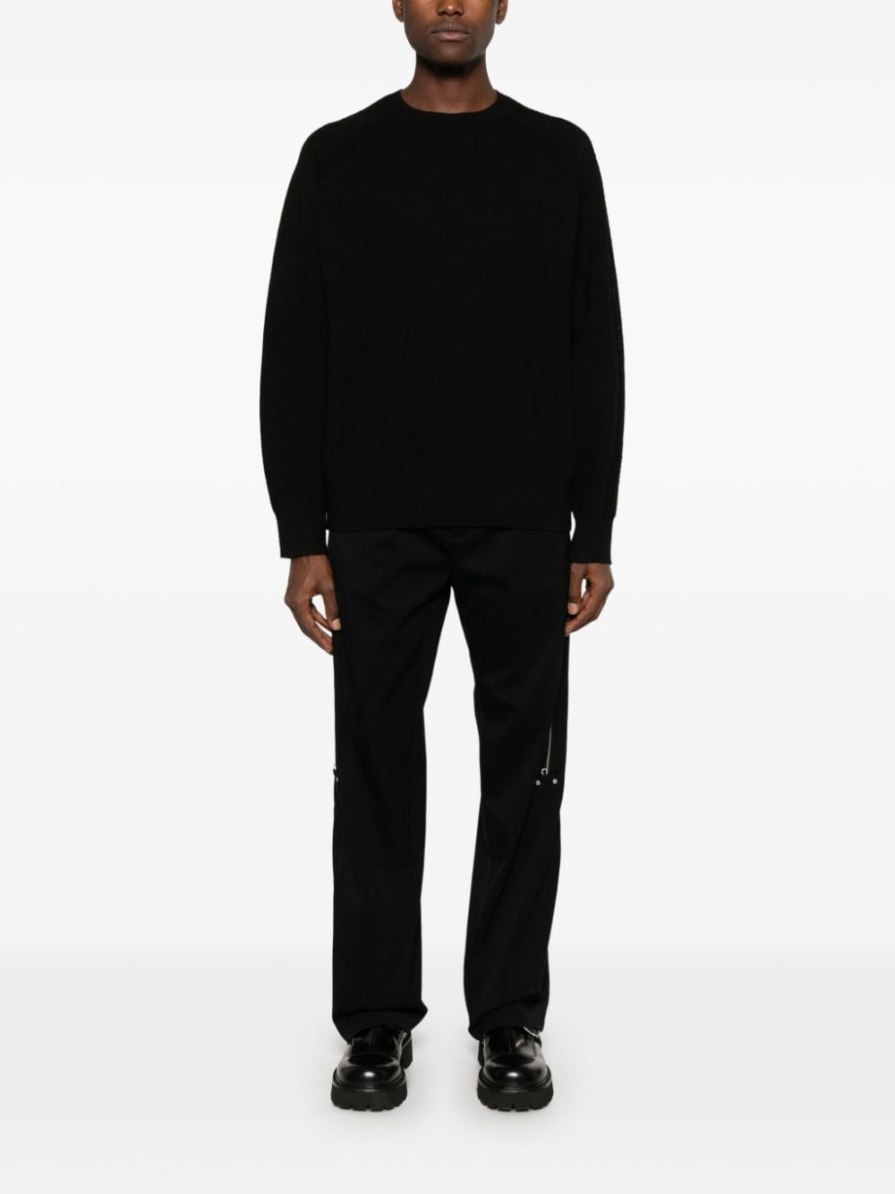 Shop Y-3 Crew-neck Sweater In Black