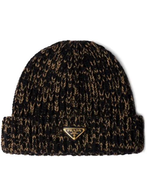 Prada mélange-effect wool beanie