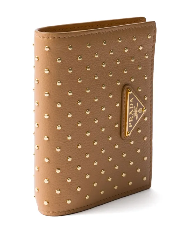 Prada Studded Wallet | Neutrals | FARFETCH CH