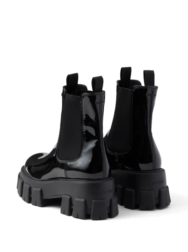 Lug Sole Monolith Leather Ankle Boots Prada Monolith Ankle Boots