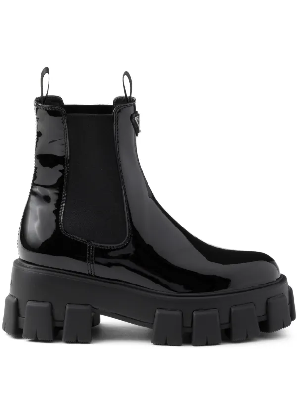 Prada Monolith Ankle Boots Black FARFETCH UZ