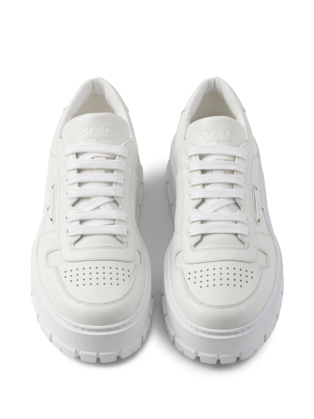 Prada leather sneakers White