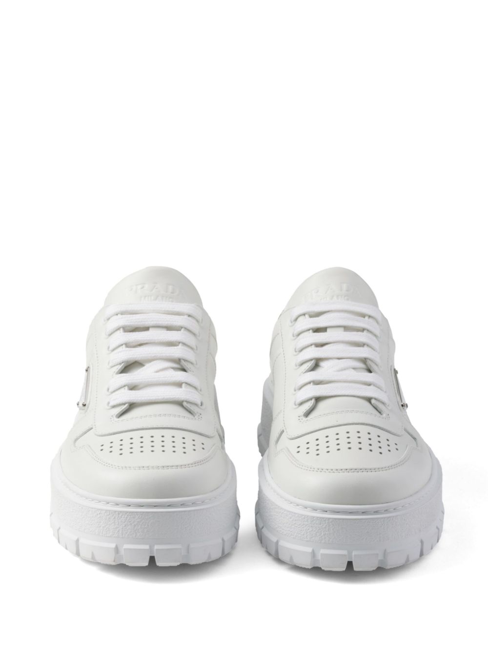 Prada leather sneakers White