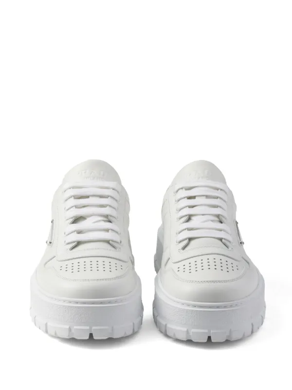 Prada Leather Sneakers | White | FARFETCH JO