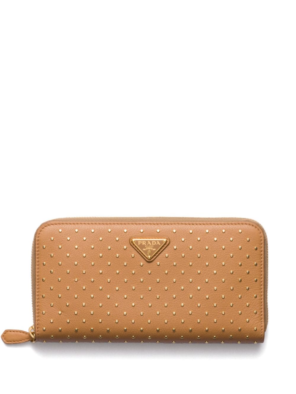 Prada Studded Wallet In Neutrals