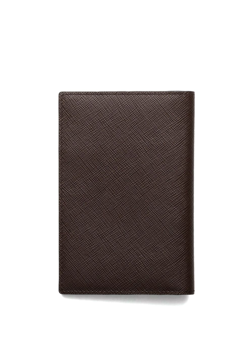 Shop Prada Saffiano Leather Passport Holder In Brown