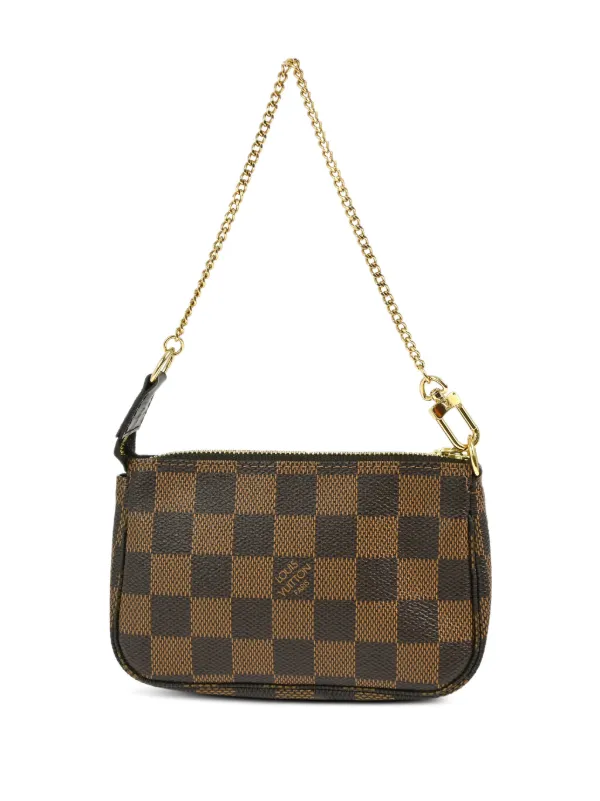 Louis Vuitton Pre Owned 2008 Mini T B Pochette Accessoires Clutch Bag Brown FARFETCH SG