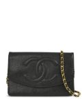 CHANEL Pre-Owned 1997 CC leather chain wallet - Black