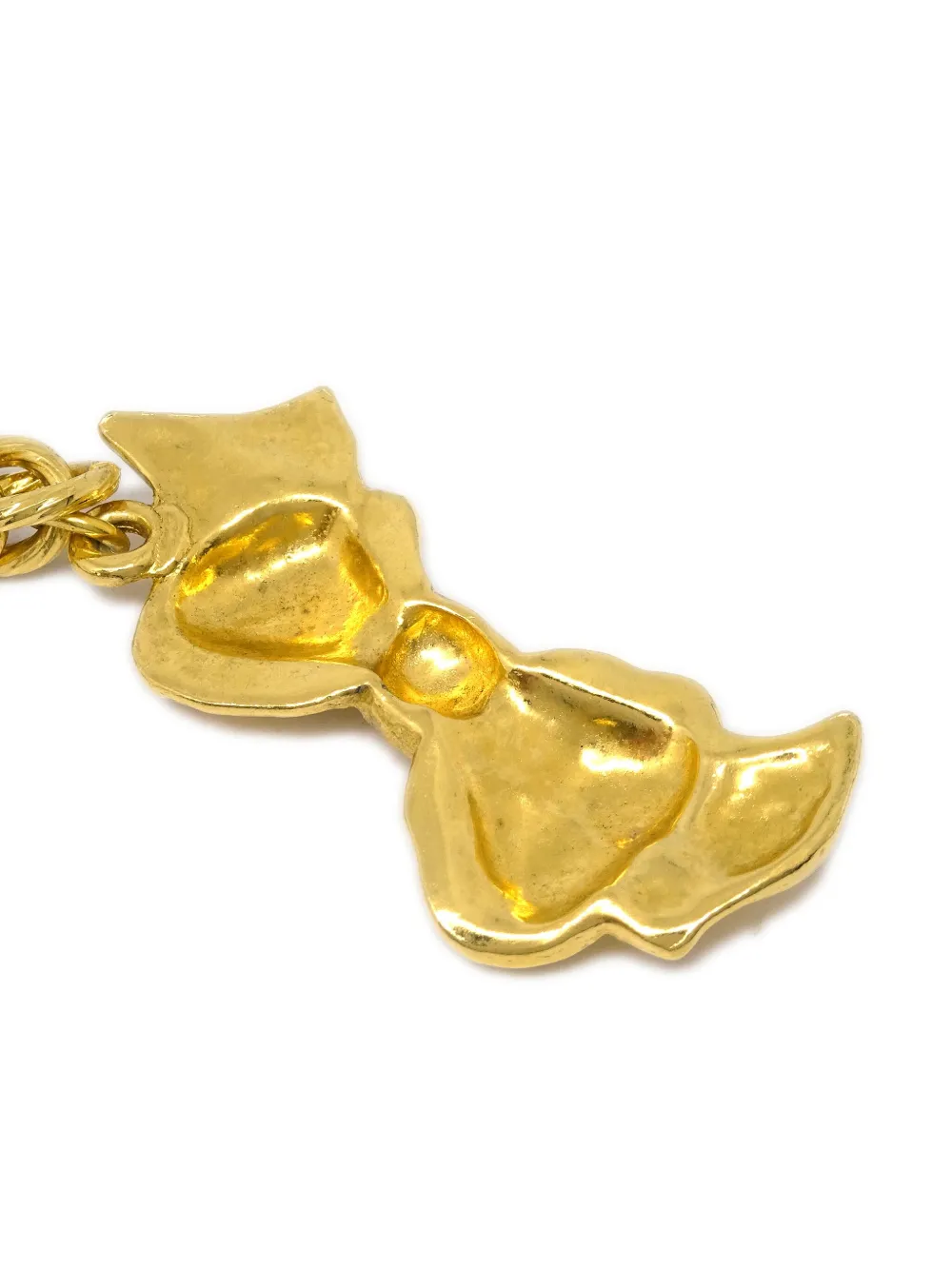 Pre-owned Chanel 1990-2000s Bow Necklace In Gold
