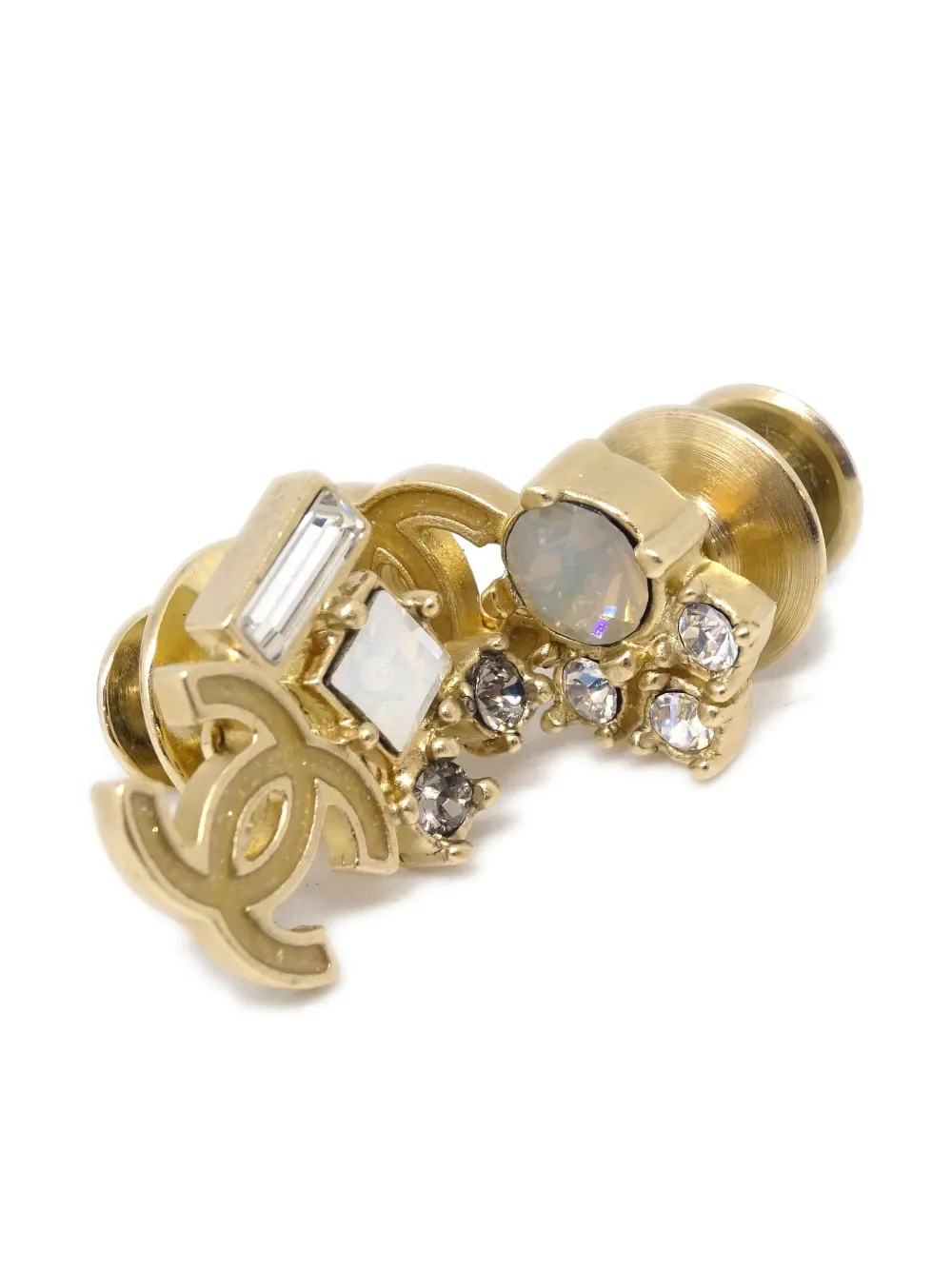 Pre-owned Chanel 2010 Cc Brooch In Gold