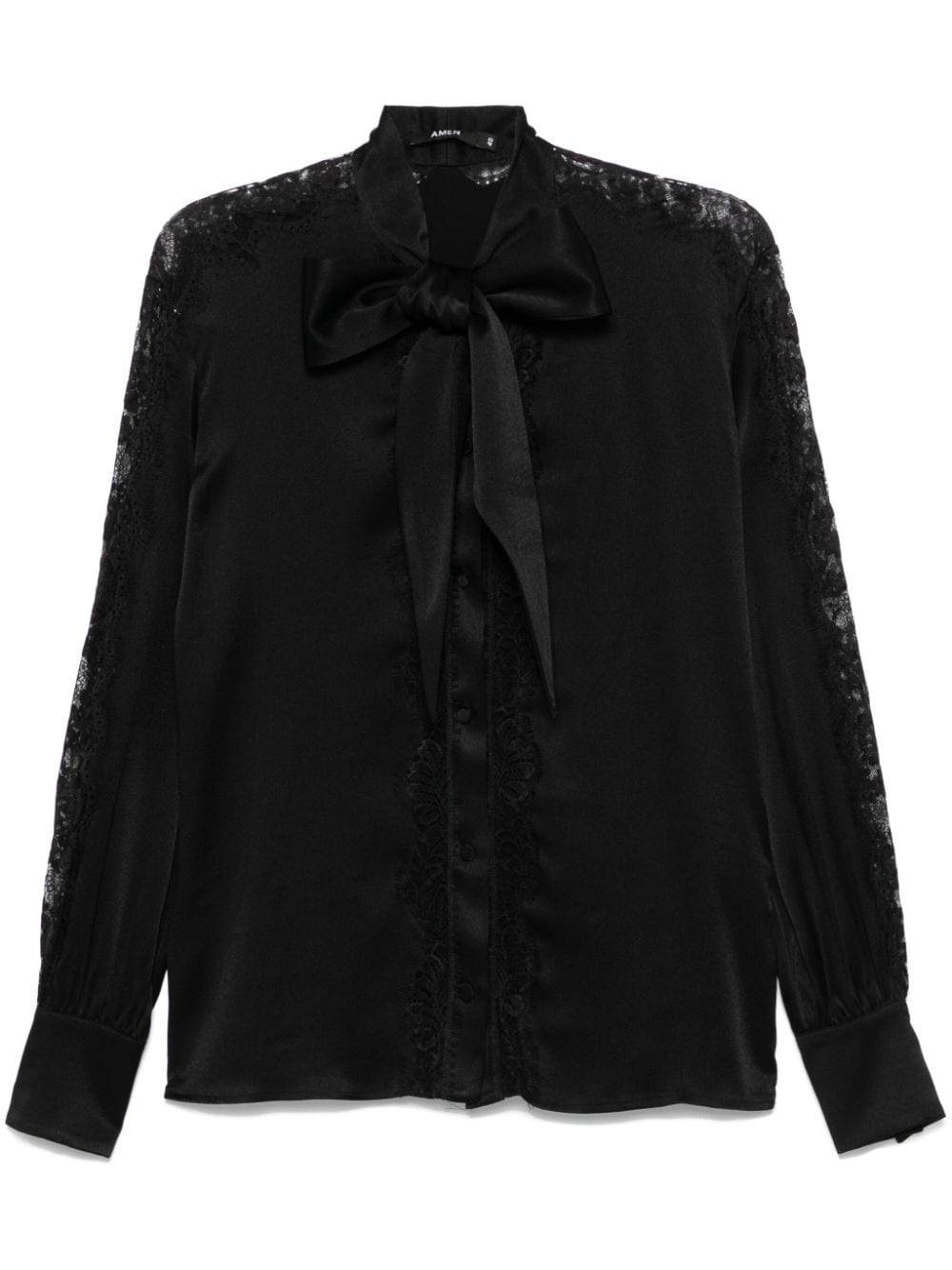 lace-panelling shirt