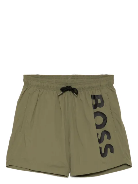 BOSS logo print swim shorts