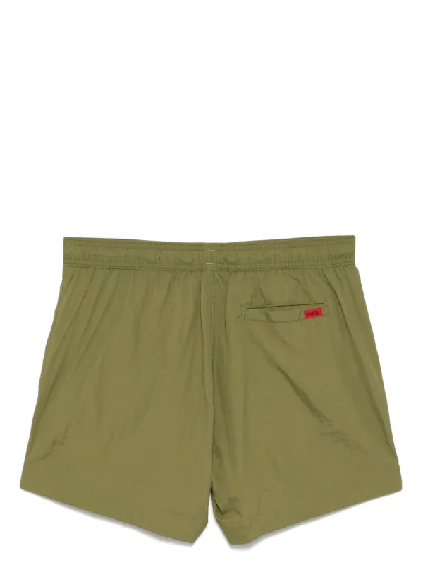 BOSS Logo Patch Swim Shorts Green FARFETCH PH