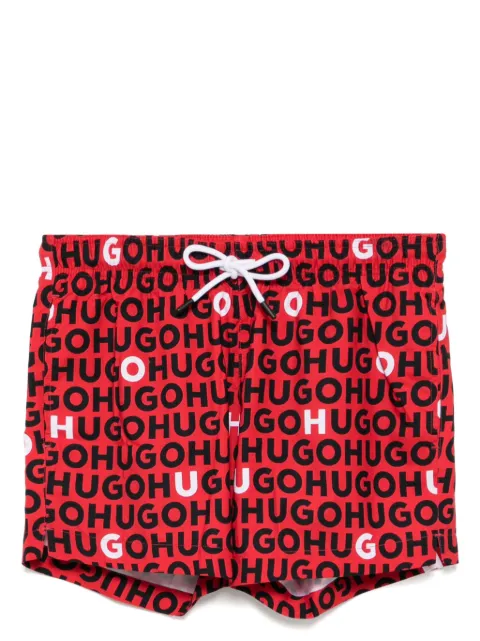 BOSS logo print swim shorts