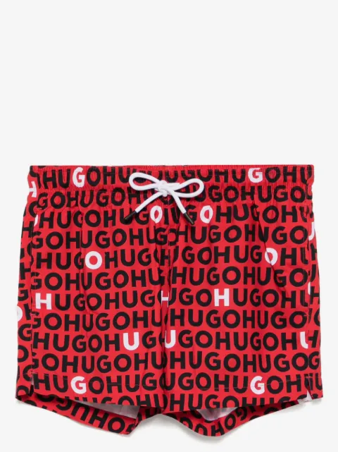 BOSS logo print swim shorts