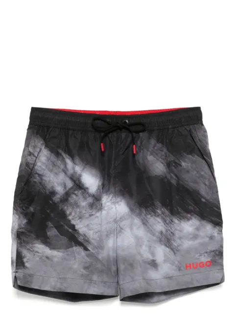 BOSS graphic print swim shorts
