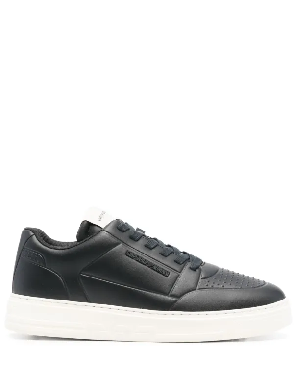 Emporio Armani lace up Sneakers Blue FARFETCH PT