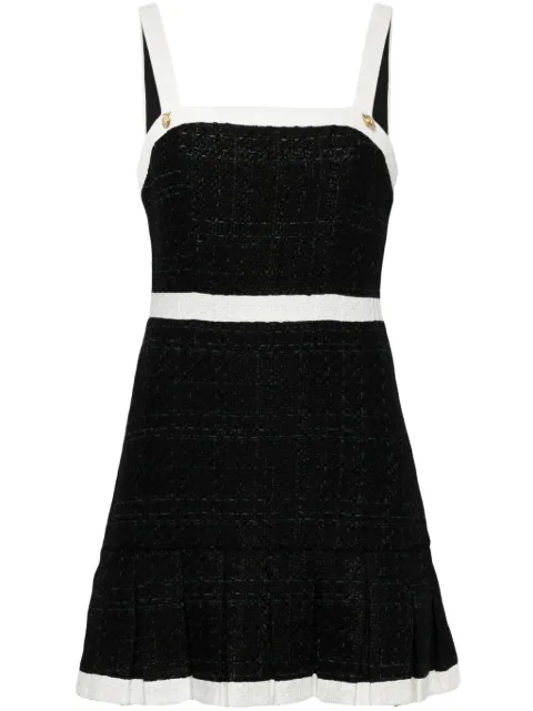 alice + olivia Clarine square neck pleated dress