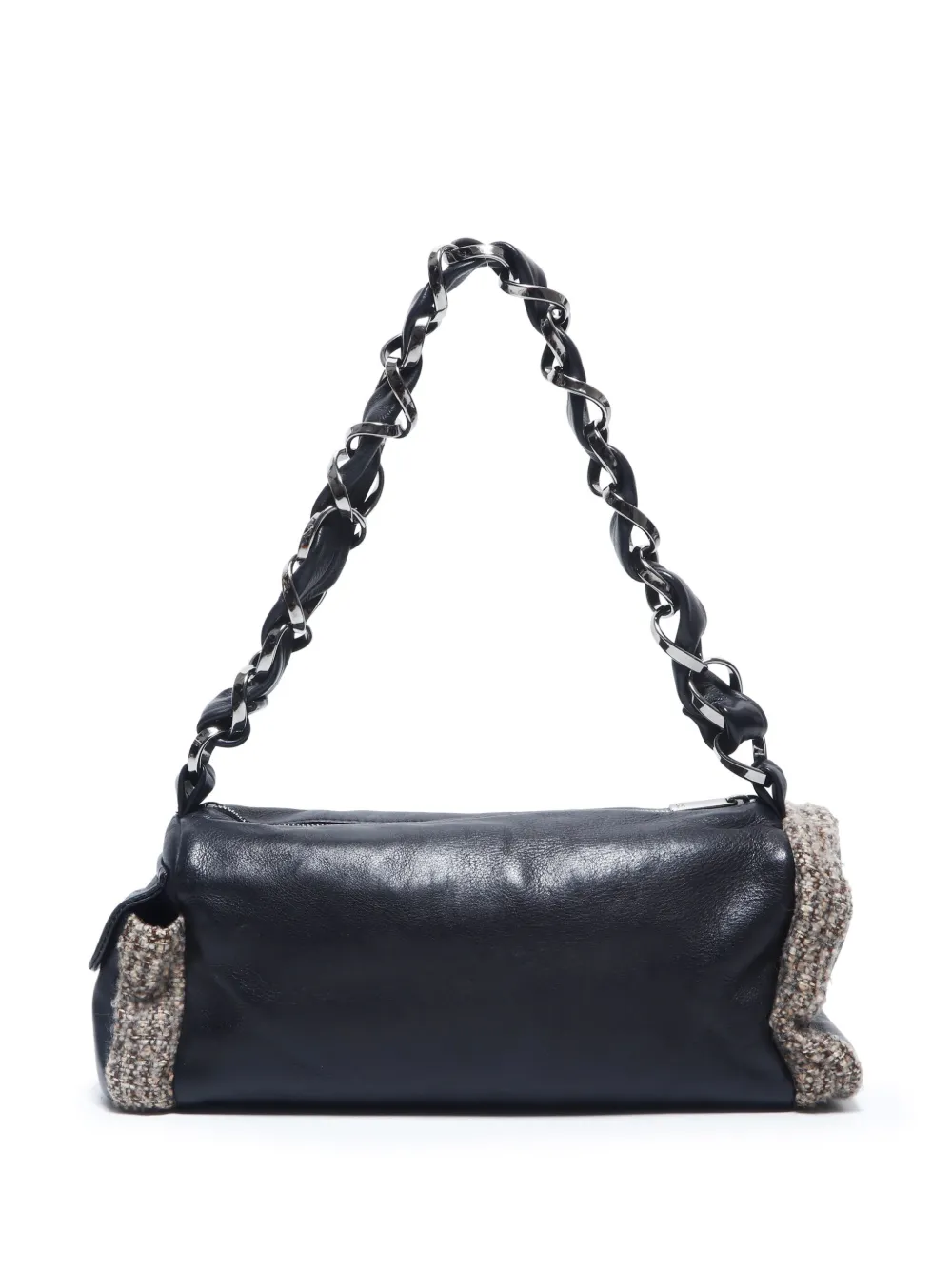 CHANEL Pre-Owned 2000-2001 schoudertas met tweed afwerking - Zwart