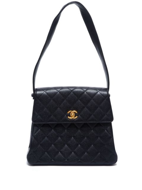 HOT SALE CHANEL 1994-1999 CC turn-lock diamond-quilted shoulder bag Women