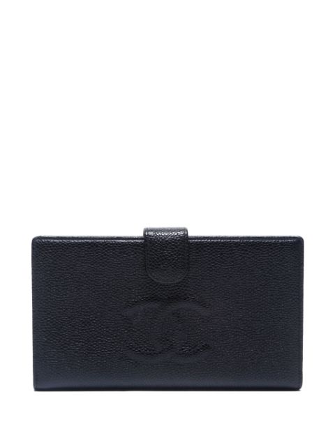 HOT SALE CHANEL 2000-2001 CC stitch wallet Women