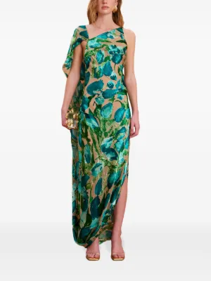 green emerald velvet dress IZOLA GOWN