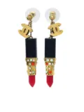 CHANEL Pre-Owned 2004 CC Lipstick drop earrings - Black