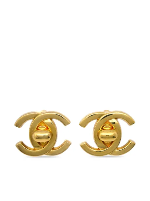 CHANEL Pre-Owned 1995 CC turn-lock clip-on earrings