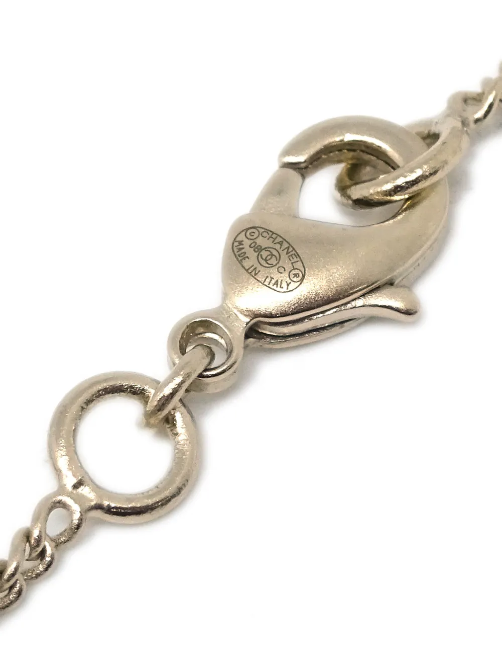 Pre-owned Chanel 2008 Cc Pendant Necklace In Gold